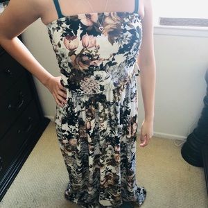 Floral dress strapless